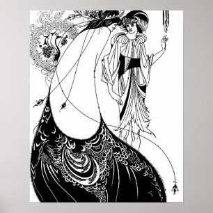 Poster Jupe de paon Beardsley Nouveau