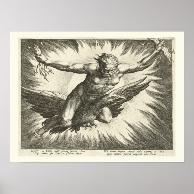 Poster Jupiter, Dieu romain, Mythologie, Déité, 16ème siè (Devant)