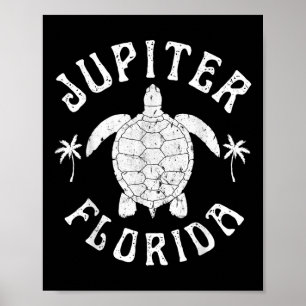 Poster Jupiter Floride Plage Tortue de mer Vacances été