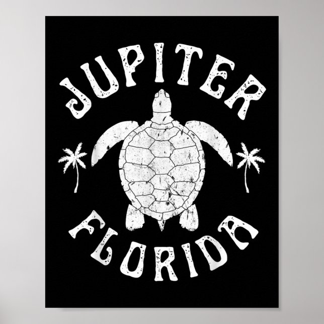 Poster Jupiter Floride Plage Tortue de mer Vacances été (Devant)