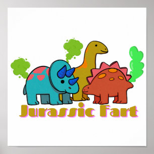 Poster Jurassic Fart Dinosaur