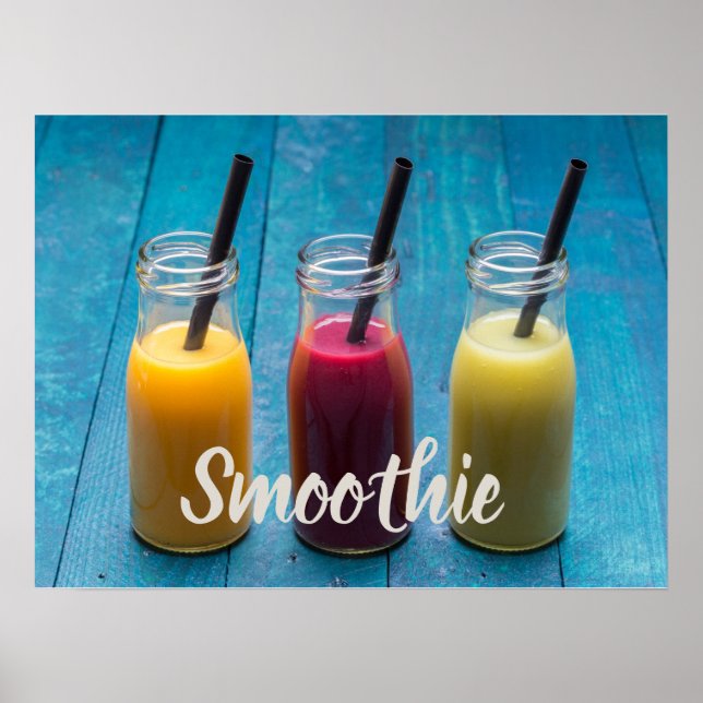 Poster Jus de smoothie boisson mangue orange kiwi cadeau (Devant)