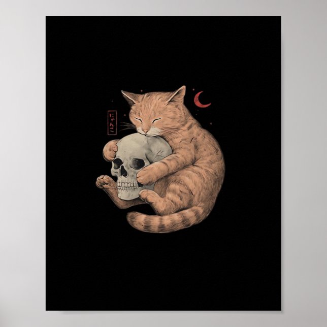 Poster Jusqu'à la mort Faites-nous la fête Chat Crâne cla (Devant)
