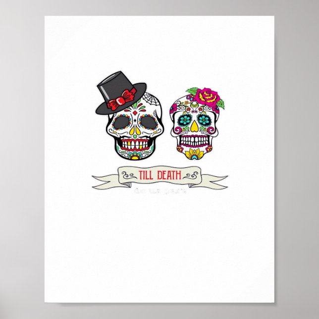 Poster Jusqu'À La Mort Nous Faire Crâne Mariage Marié Et  (Devant)