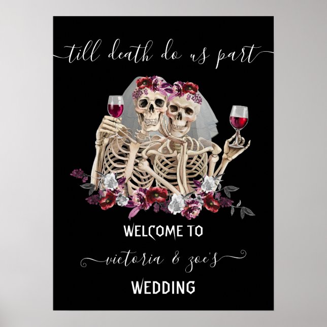 Poster Jusqu'à la mort nous part Goth Skeleton Brides Bie (Devant)
