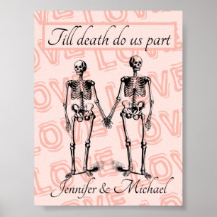 Poster Jusqu'à la mort nous sépare Skeleton Couple Nom Am