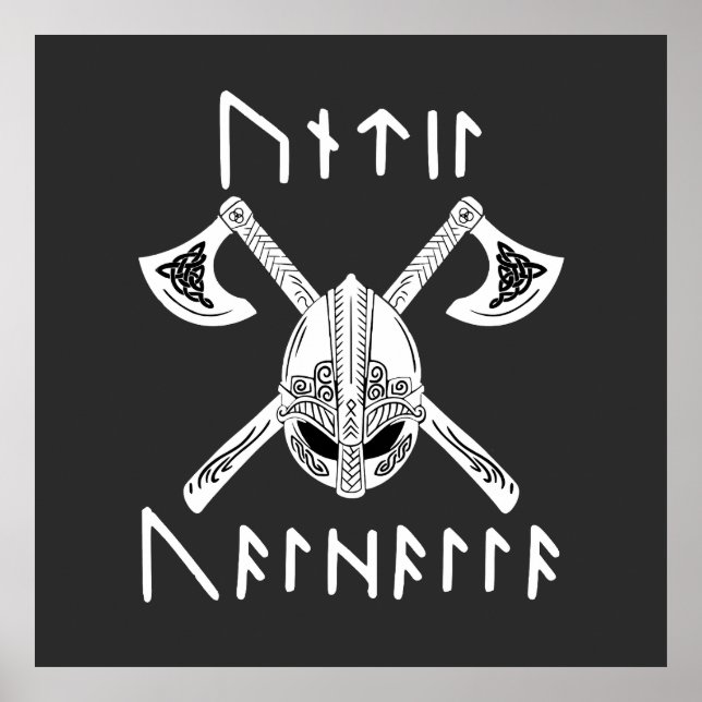 Poster Jusqu'à Valhalla dans Rune Norse (Devant)