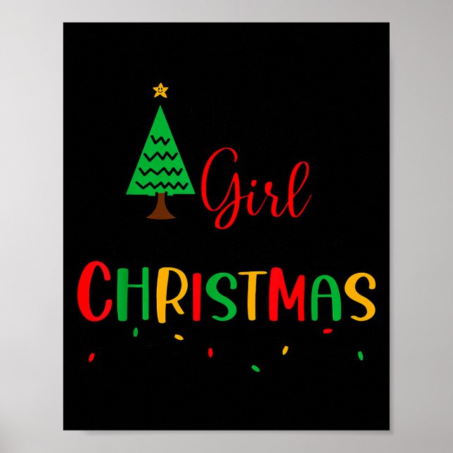 Poster Just A Girl Who Loves Christmas, Women, Girls, Kid (Devant)