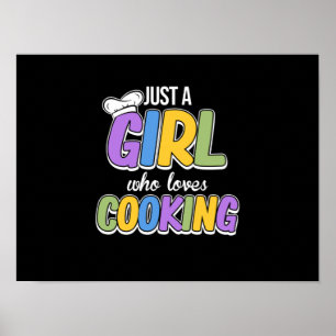 Poster Just A Girl Who Loves Cooking Cook Chef Kitchen