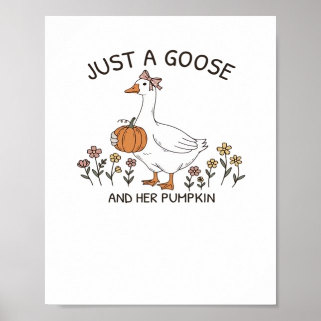 Poster Just a Goose and Her Citrouille Classic T-shirt (Devant)