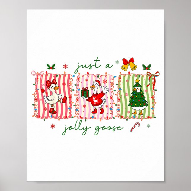 Poster Just A Jolly Goose Christmas Lights Ne Bow Coquett (Devant)