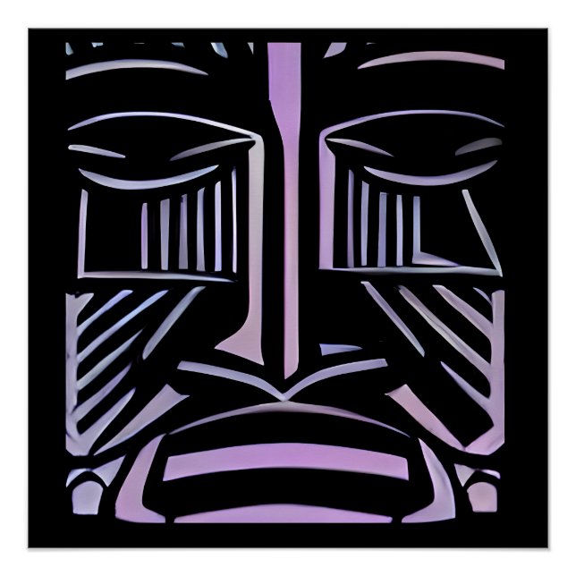 Poster Just a Little Black and Purple Tiki (Devant)