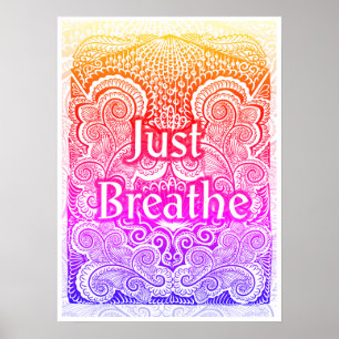 Poster Just Breathe - Calmer Mandala Inspiré