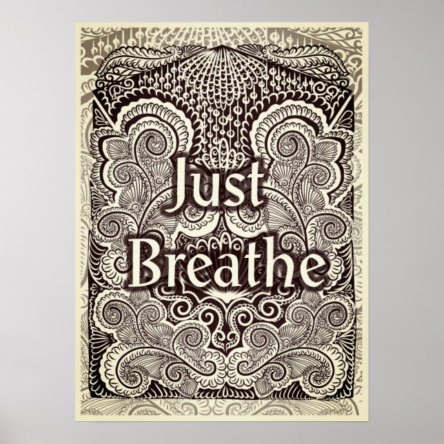 Poster Just Breathe - Citation positive (Devant)