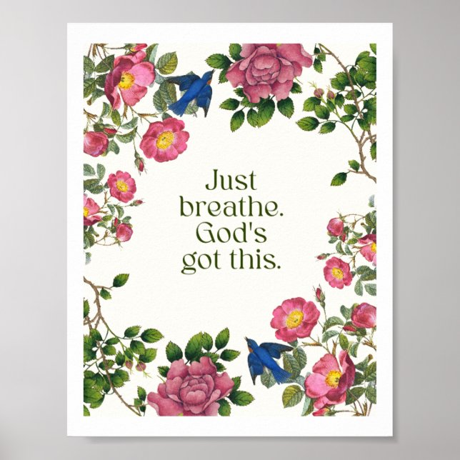 Poster Just Breathe. God's Got This (Devant)