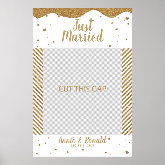 Poster Just married 02 wedding frame props photo Booth (Devant)