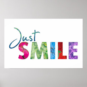 Poster Just Smile Happy Quote 01