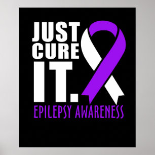 Poster Juste Cure It Epilepsy Awareness Ribbon