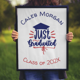 Poster Juste Gradué Rouge & Bleu Personnalisé