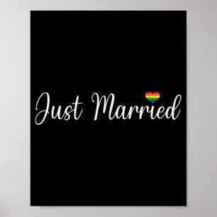 Poster Juste Marié Lgbtq Mariage gay Lesbian mariée Gay H
