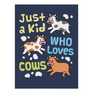 Poster Juste un enfant qui aime vaches vaches