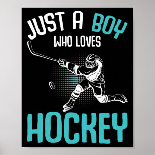 Poster Juste un garçon qui aime joueur de hockey sur glac