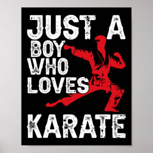 Poster Juste Un Garçon Qui Aime Karate Drôle Dire Martial