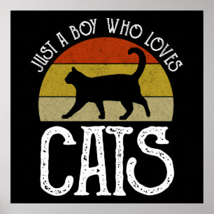 Poster Juste Un Garçon Qui Aime Les Chats