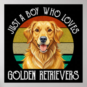 Poster Juste un garçon qui aime les Golden Retrievers