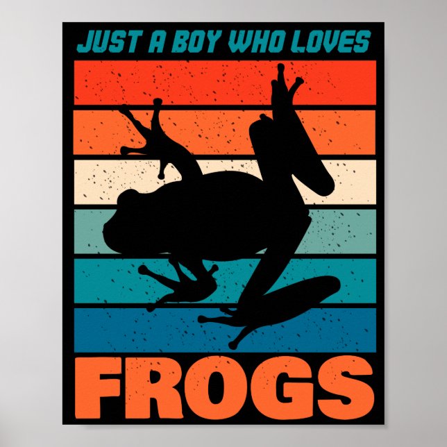 Poster Juste un garçon qui aime les grenouilles - Retro A (Devant)