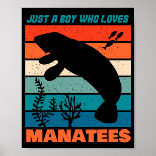 Poster Juste Un Garçon Qui Aime Les Manates - Retro Anima