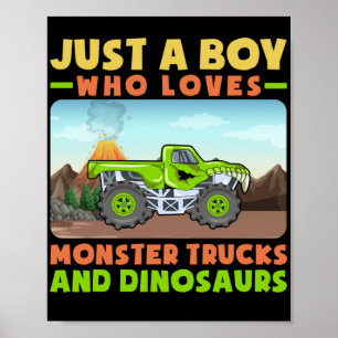 Poster Juste Un Garçon Qui Épouse Des Camions Monster Et 