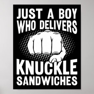 Poster Juste Un Garçon Qui Fournit Des Sandwichs Knuckle