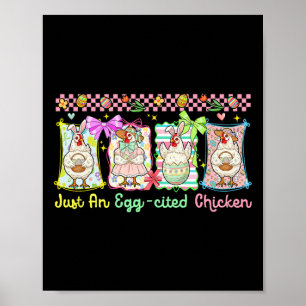 Poster Juste un groupe de Pâques de poulet Egg-cité lapin