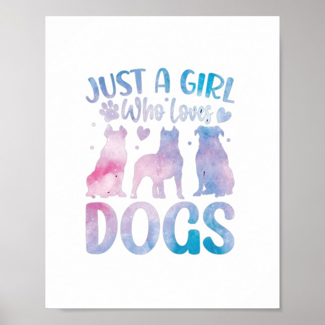 Poster juste une fille aime qui chien (Devant)