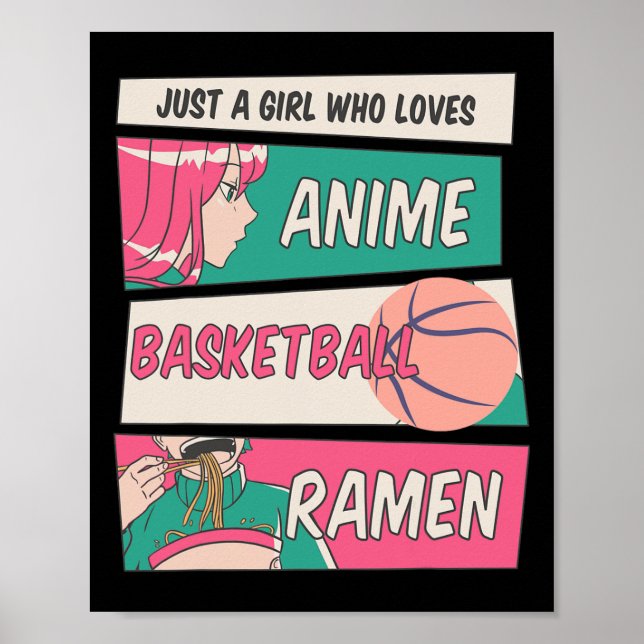 Poster Juste Une Fille Qui Aime Anime Basketball Ramen Ka (Devant)