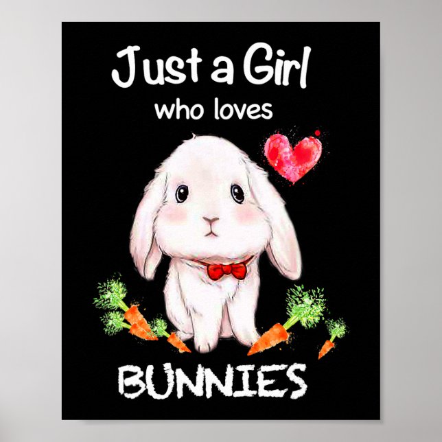 Poster Juste une fille qui aime Bunnies Bunnies Lapins Am (Devant)