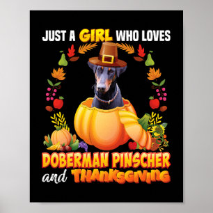 Poster Juste Une Fille Qui Aime Doberman Pinscher Chien E