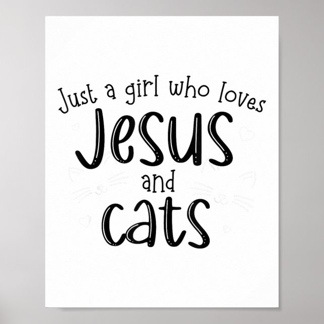 Poster Juste Une Fille Qui Aime Jésus Et Chats Chat Chrét (Devant)