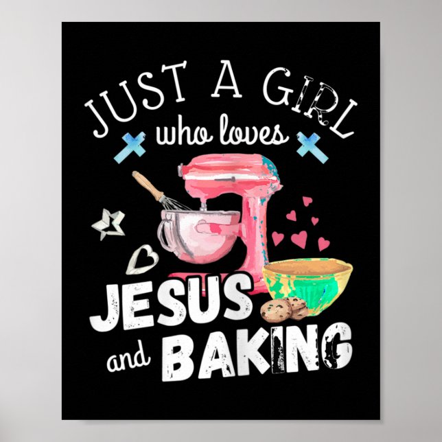 Poster Juste Une Fille Qui Aime Jésus Et La Cuisson - Drô (Devant)