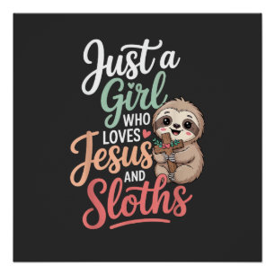 Poster Juste une fille qui aime Jésus et les paresseux T-