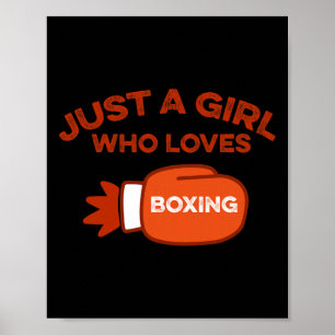 Poster Juste une fille qui aime la boxe fan de kickboxing