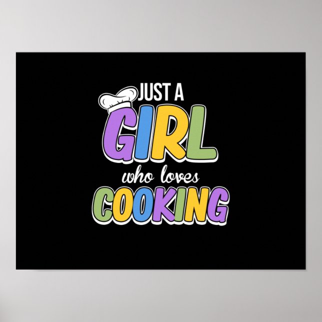 Poster Juste Une Fille Qui Aime La Cuisine Cuisinier Cuis (Devant)