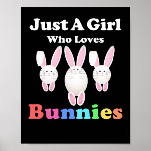 Poster Juste une fille qui aime lapins lapin Pâques