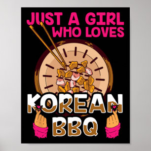 Poster Juste Une Fille Qui Aime Le Barbecue Bbq Coréen Bu