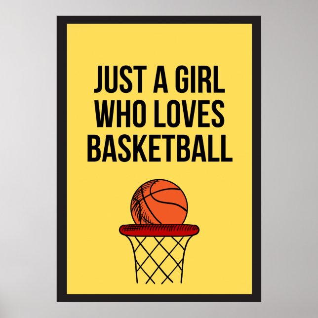 Poster Juste Une Fille Qui Aime Le Basket-ball Dark Yello (Devant)