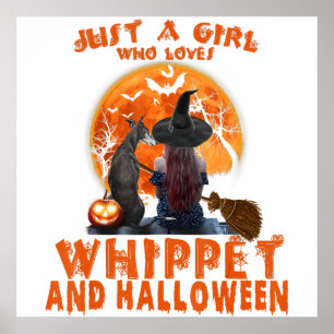 Poster Juste Une Fille Qui Aime Le Chien Whippet Et Hallo