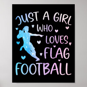 Poster Juste une fille qui aime le football à drapeau, di