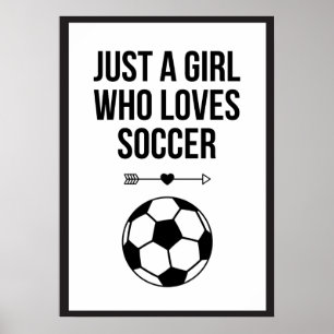 Poster Juste Une Fille Qui Aime Le Football Classique Noi
