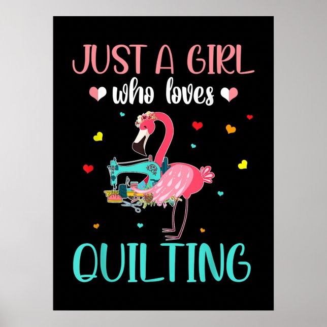 Poster Juste Une Fille Qui Aime Le Quilting Et Le Flamant (Devant)